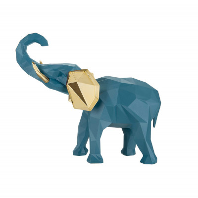 Bongelli Preziosi Modern Animal Scultura da tavolo Elefante piccolo in marmorino dal design moderno ed elegante Colore: Ottanio