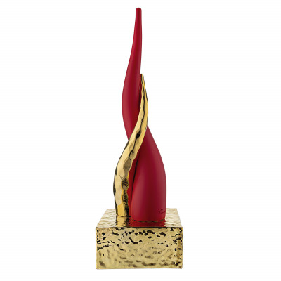 Bongelli Preziosi Corni Scultura da tavolo grande con corni intrecciati e base dorata Colore: Rosso/Oro