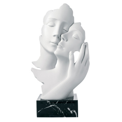 Bongelli Preziosi - Scultura da tavolo grande in marmorino con abbraccio innamorati - Colore: Marmo Nero - SKU: ME2502/2MAN