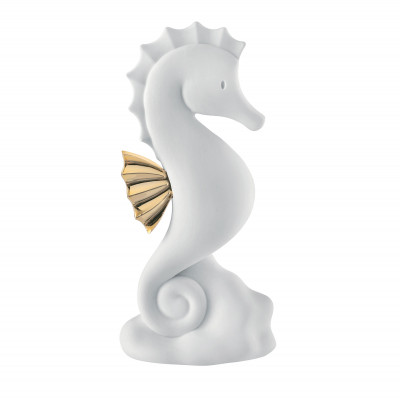 Bongelli Preziosi Scultura da tavolo grande in marmorino dal design moderno cavalluccio marino Colore: Bianco
