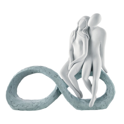 Bongelli Preziosi Scultura da tavolo grande in marmorino dal design moderno infinito coppia Colore: Carta da Zucchero