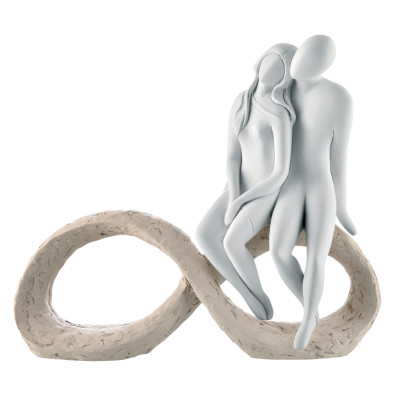 Bongelli Preziosi Scultura da tavolo grande in marmorino dal design moderno infinito coppia Colore: Nocciola