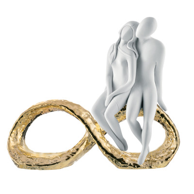 Bongelli Preziosi Scultura da tavolo grande in marmorino dal design moderno infinito coppia Colore: Oro