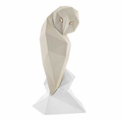 Bongelli Preziosi Modern Animal Scultura da tavolo Gufo grande in marmorino dal design moderno ed elegante Colore: Bianco/Nocciola
