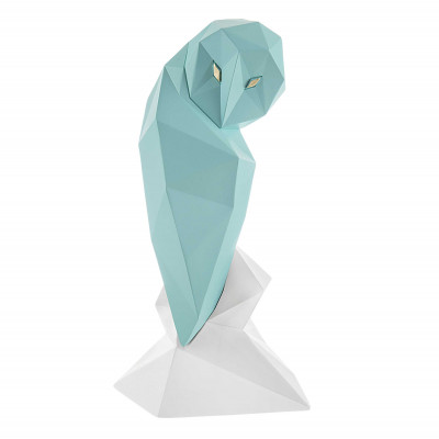 Bongelli Preziosi Modern Animal Scultura da tavolo Gufo grande in marmorino dal design moderno ed elegante Colore: Blu Cristallo