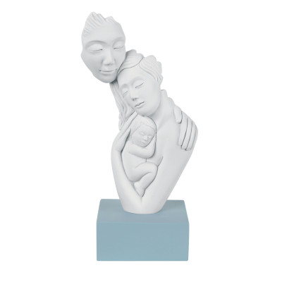 Bongelli Preziosi Scultura da tavolo in marmorino dal design moderno con abbraccio famiglia Colore: Carta da Zucchero
