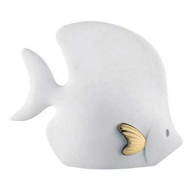 Bongelli Preziosi Scultura da tavolo media in marmorino dal design moderno pesce Colore: Bianco