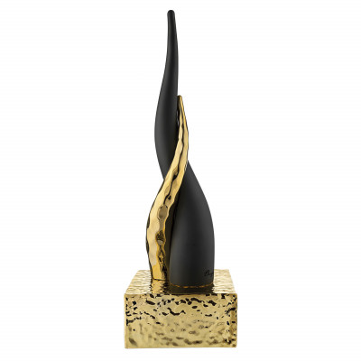 Bongelli Preziosi Corni Scultura da tavolo piccola con corni intrecciati e base dorata Colore: Nero/Oro