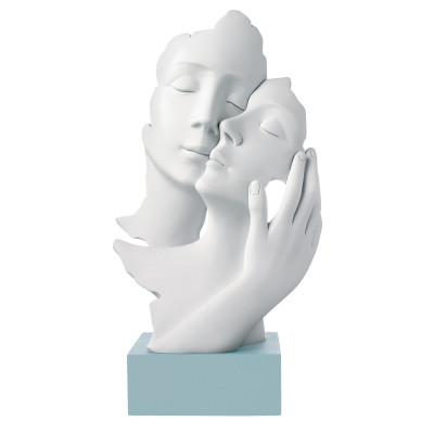 Bongelli Preziosi Scultura da tavolo piccola in marmorino con abbraccio innamorati Colore: Carta da Zucchero
