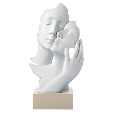 Bongelli Preziosi Scultura da tavolo piccola in marmorino con abbraccio innamorati Colore: Nocciola