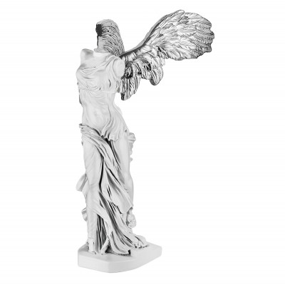 Bongelli Preziosi Nike Scultura da tavolo grande in marmorino dal design moderno ed elegante Colore: Bianco/Argento