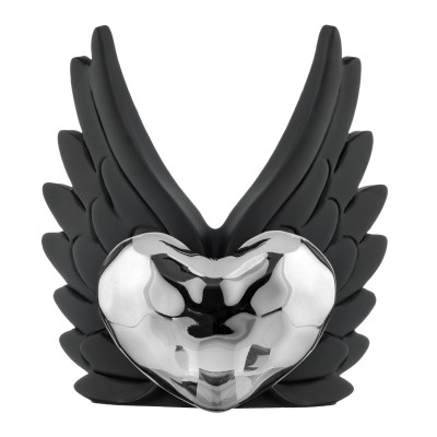 Bongelli Preziosi Cuore Ali Scultura dal design moderno Colore: Nero/Argento