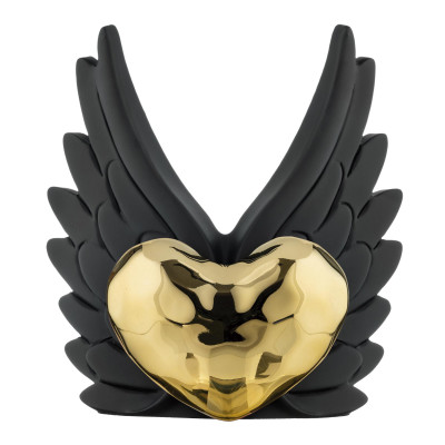Bongelli Preziosi Cuore Ali Scultura dal design moderno Colore: Nero/Oro