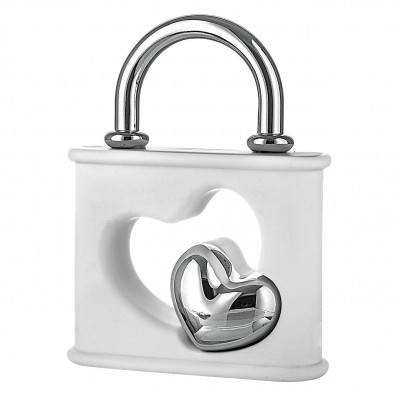 Bongelli Preziosi Lucchetti Scultura grande a forma di luccetto con cuore in marmorino Colore: Argento