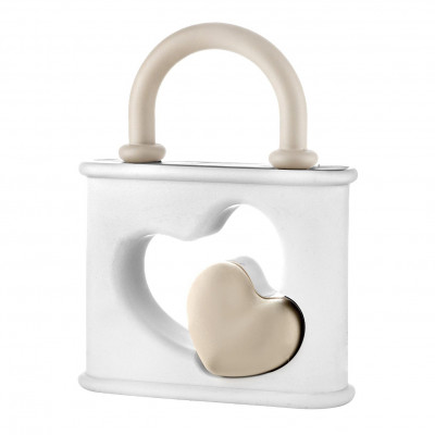 Bongelli Preziosi Lucchetti Scultura grande a forma di luccetto con cuore in marmorino Colore: Nocciola