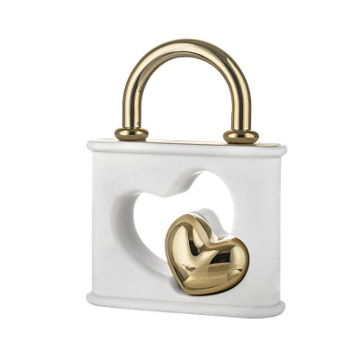 Bongelli Preziosi Lucchetti Scultura grande a forma di luccetto con cuore in marmorino Colore: Oro