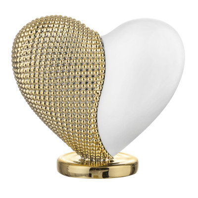 Bongelli Preziosi Cuore Bicolore Scultura grande con cuore in marmorino Colore: Bianco/Oro