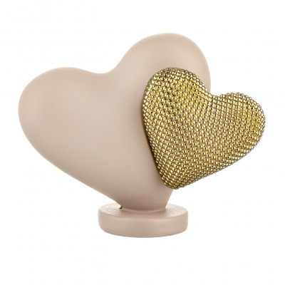 Bongelli Preziosi Doppio Cuoricino Scultura grande con doppio cuore in marmorino Colore: Cipria/Oro