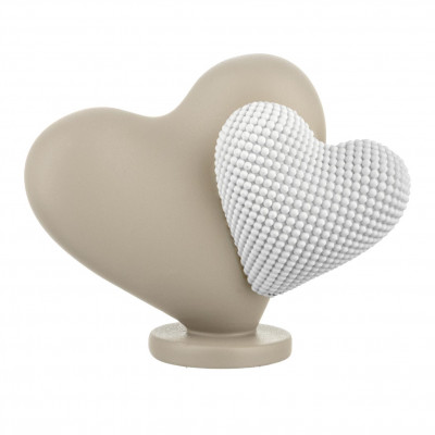 Bongelli Preziosi Doppio Cuoricino Scultura grande con doppio cuore in marmorino Colore: Nocciola