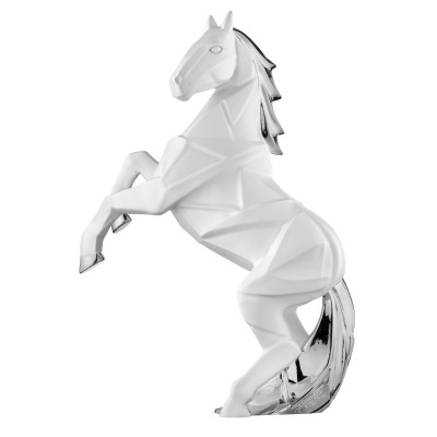 Bongelli Preziosi Cavalli Scultura grande in marmorino dal design moderno Colore: Bianco/Argento