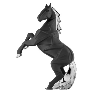 Bongelli Preziosi Cavalli Scultura grande in marmorino dal design moderno Colore: Nero/Argento