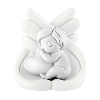 Bongelli Preziosi Scultura in marmorino con bambino che abbraccia un cuore Colore: Bianco