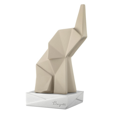 Bongelli Preziosi Origami Scultura in marmorino dal design moderno con Elefantino Colore: Bianco/Nocciola