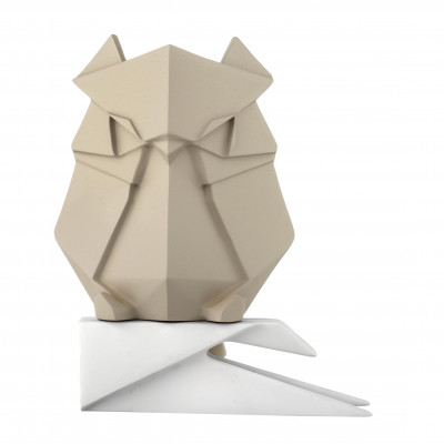 Bongelli Preziosi Origami Scultura in marmorino dal design moderno con Gufetto Colore: Bianco/Nocciola