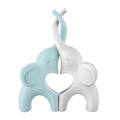 Bongelli Preziosi Elefanti Scultura in marmorino dal design moderno Colore: Celeste