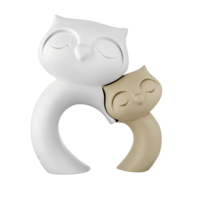 Bongelli Preziosi Gufi Scultura in marmorino dal design moderno Colore: Nocciola