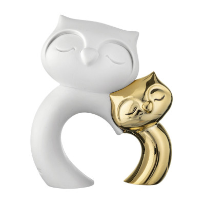 Bongelli Preziosi Gufi Scultura in marmorino dal design moderno Colore: Oro