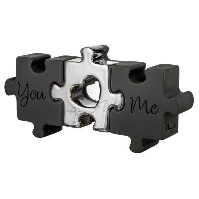 Bongelli Preziosi Puzzle Scultura in marmorino "You Love Me" Colore: Nero/Argento