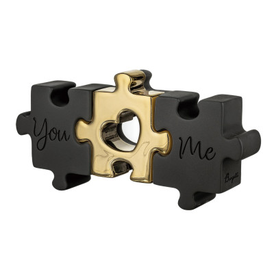 Bongelli Preziosi - Puzzle - Scultura in marmorino "You Love Me" - Colore: Nero/Oro - SKU: ME2703/NOR