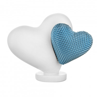 Bongelli Preziosi Doppio Cuoricino Scultura media con doppio cuore in marmorino Colore: Celeste