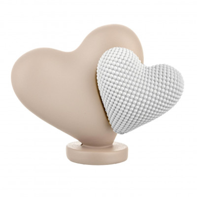 Bongelli Preziosi Doppio Cuoricino Scultura media con doppio cuore in marmorino Colore: Cipria