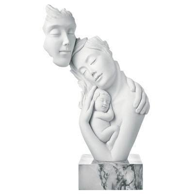 Bongelli Preziosi Scultura moderna con la famiglia "Face" Colore: Marmo Bianco