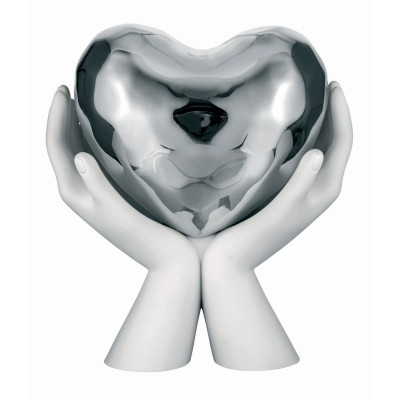 Bongelli Preziosi Scultura moderna grande con mani che stringono un cuore Colore: Bianco/Argento