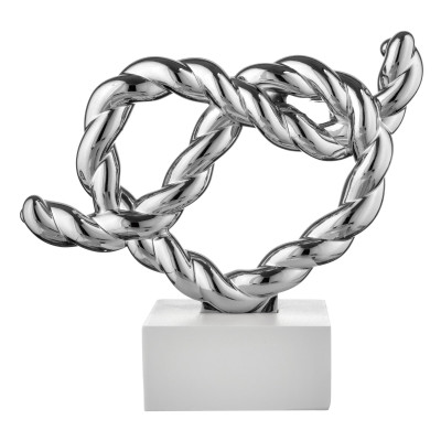Bongelli Preziosi Nodo Cuore Scultura moderna in marmorino con Nodo 3 Colore: Bianco/Argento