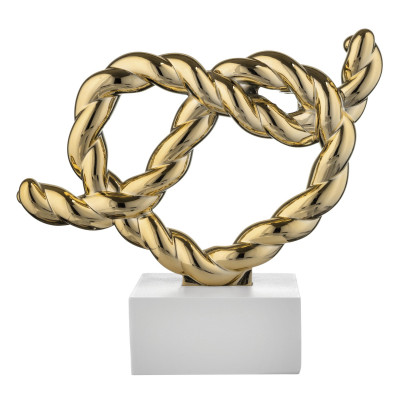 Bongelli Preziosi Nodo Cuore Scultura moderna in marmorino con Nodo 3 Colore: Bianco/Oro