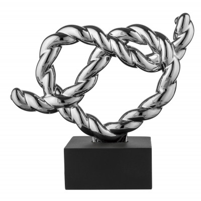 Bongelli Preziosi Nodo Cuore Scultura moderna in marmorino con Nodo 3 Colore: Nero/Argento