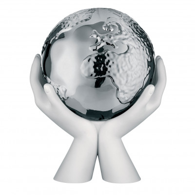 Bongelli Preziosi Scultura moderna media mani che stringono la madre terra Colore: Bianco/Argento