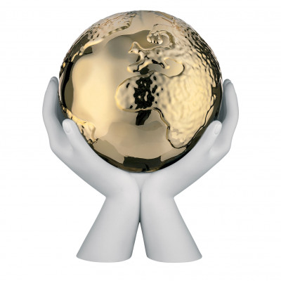 Bongelli Preziosi Scultura moderna media mani che stringono la madre terra Colore: Bianco/Oro