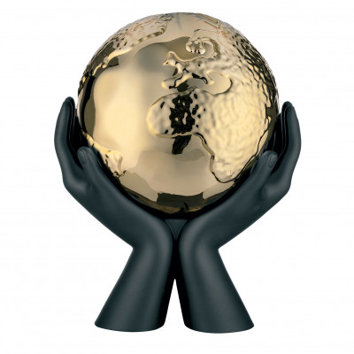 Bongelli Preziosi Scultura moderna media mani che stringono la madre terra Colore: Nero/Oro