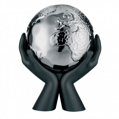Bongelli Preziosi Scultura moderna piccola con mani che stringono la madre terra Colore: Nero/Argento