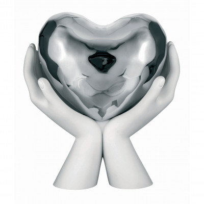 Bongelli Preziosi Scultura moderna con mani che stringono un cuore piccolo Colore: Bianco/Argento