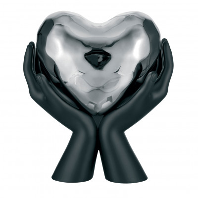 Bongelli Preziosi Scultura moderna con mani che stringono un cuore piccolo Colore: Nero/Argento