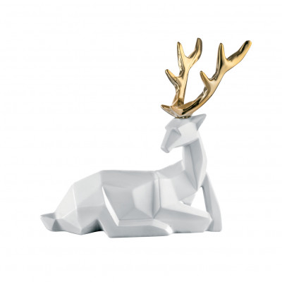 Bongelli Preziosi Scultura natalizia con renna che riposa Colore: Bianco