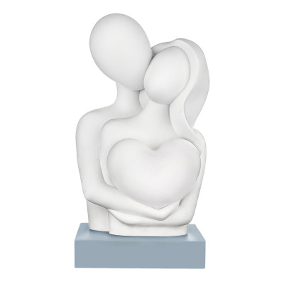 Bongelli Preziosi Cuore Scultura piccola con abbraccio di innamorati con cuore in marnorino Colore: Carta da Zucchero