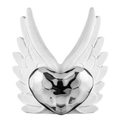 Bongelli Preziosi Cuore Ali Scultura piccola dal design moderno Colore: Bianco/Argento