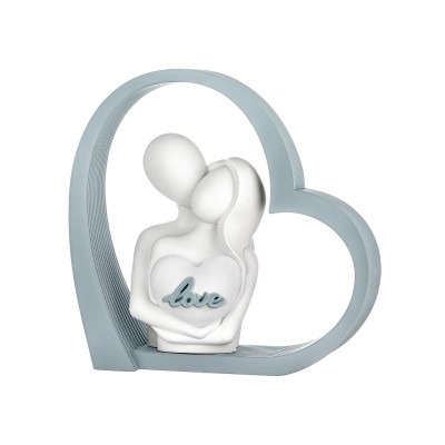 Bongelli Preziosi Cuore Scultura piccola in marmorino con cuore e coppia con scritta love Colore: Carta da Zucchero